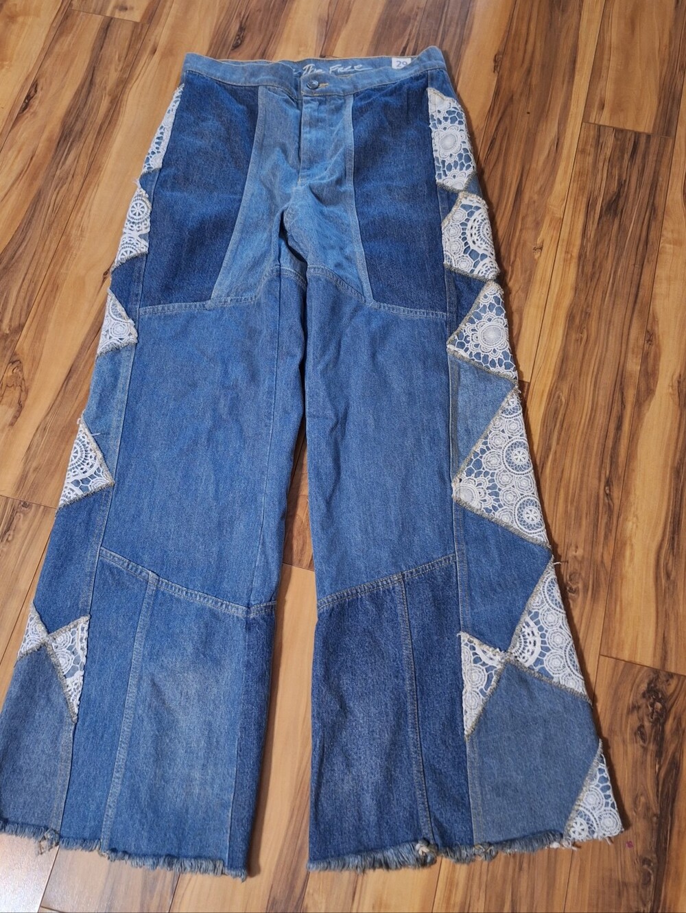 We The Free Patchwork Flare In My Element Jeans Womens Sz 29 Boho Festival